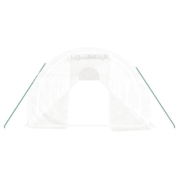 drivhus med stålstel 72 m² 24x3x2 m hvid