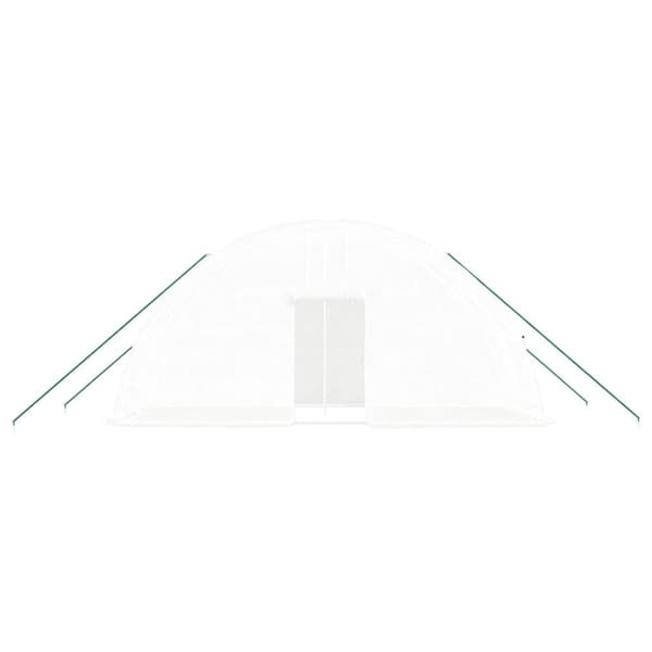 drivhus med stålstel 12 m² 6x2x2,85 m hvid