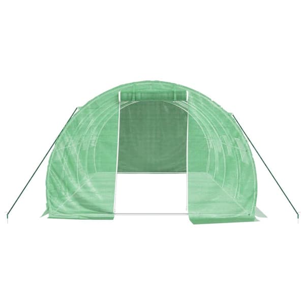 drivhus med stålstel 12 m² 4x3x2 m grøn