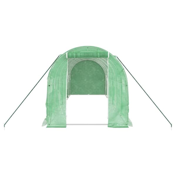 Växthus med stålram grön 12 m² 6x2x2 m
