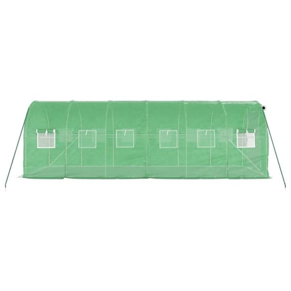 Växthus med stålram grön 12 m² 6x2x2 m