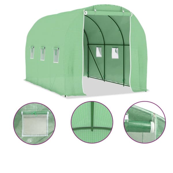 Växthus 6,86 m² 3,43x2x2 m