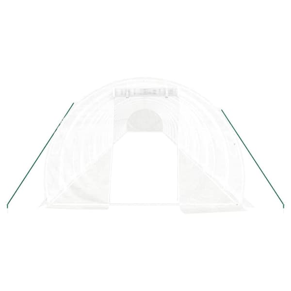 drivhus med stålstel 66 m² 22x3x2 m hvid