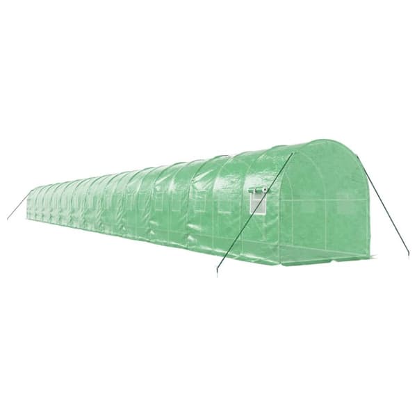 Växthus med stålram grön 48m² 24x2x2 m