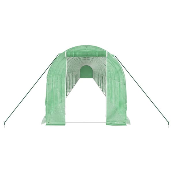 Växthus med stålram grön 48m² 24x2x2 m