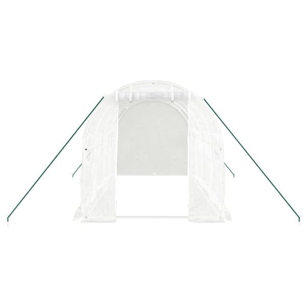 drivhus med stålstel 8 m² 4x2x2 m hvid