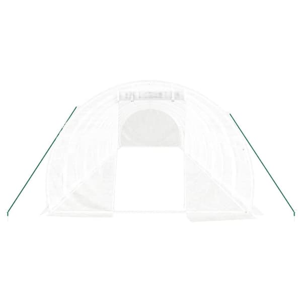drivhus med stålstel 36 m² 12x3x2 m hvid