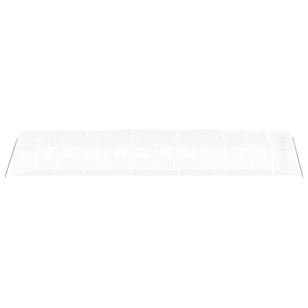 drivhus med stålstel 36 m² 12x3x2 m hvid