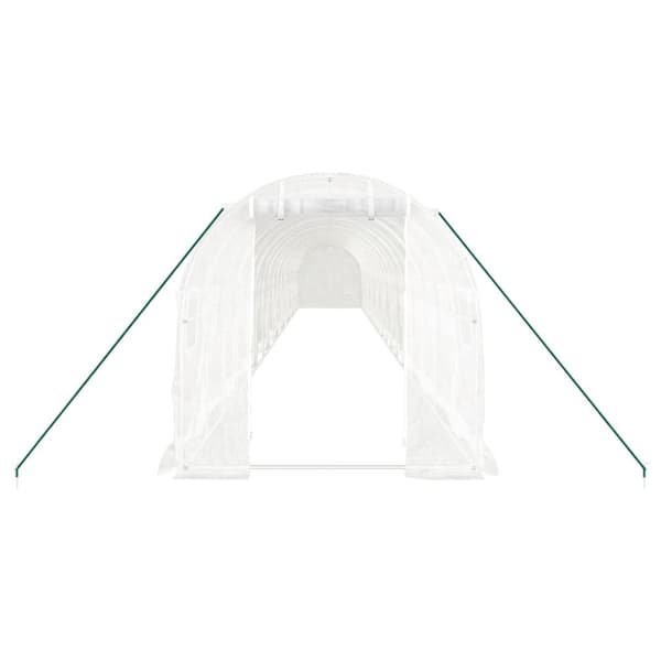 drivhus med stålstel 36 m² 18x2x2 m hvid