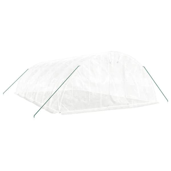 Växthus med stålram vit 40 m² 8x5x2,3 m