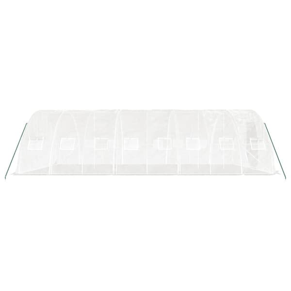 Växthus med stålram vit 40 m² 8x5x2,3 m