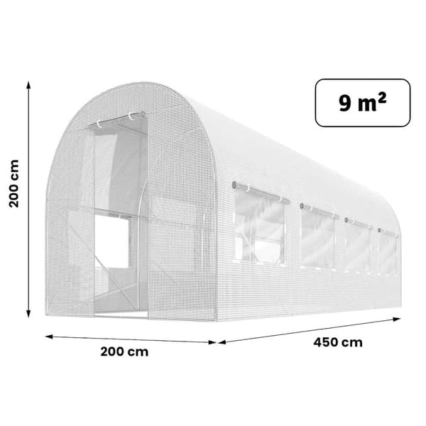 Folie til havetunnel 2x4,5m (9m2) hvid Plonos