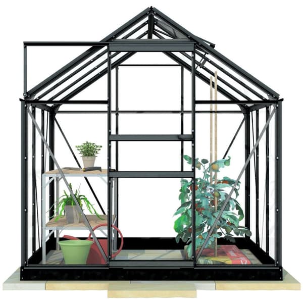 Lykke Drivhus Glass 3,8m2, svart