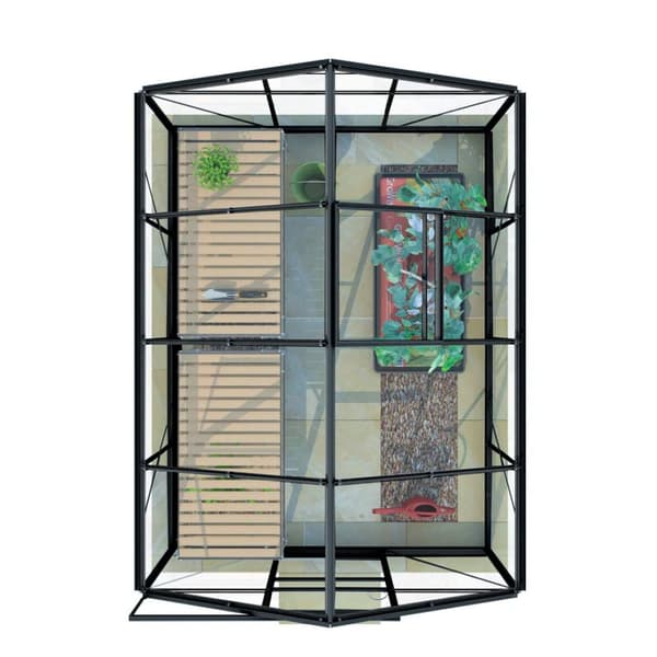 Lykke Drivhus Glass 5m2, sort