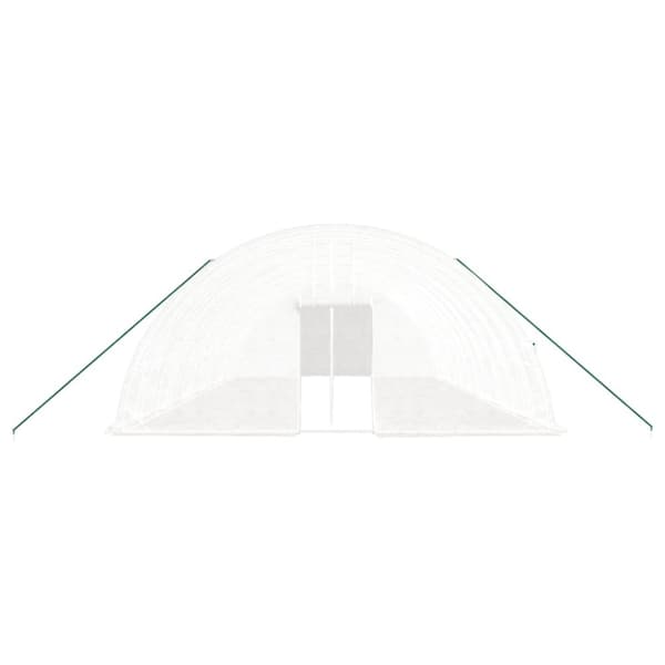drivhus med stålstel 72 m² 12x6x2,85 m hvid
