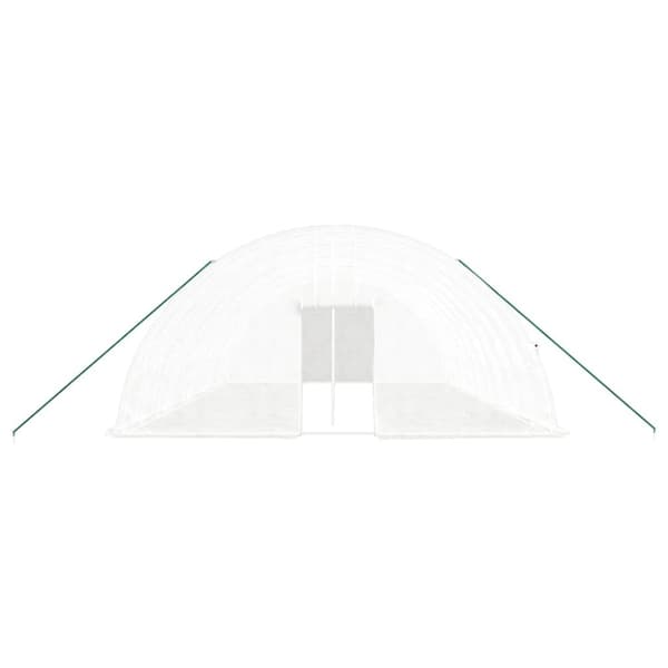 drivhus med stålstel 60 m² 10x6x2,85 m hvid
