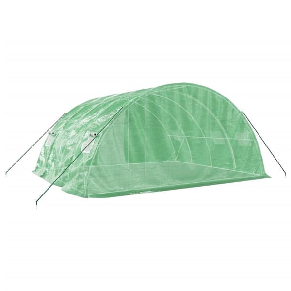 Växthus med stålram grön 20 m² 5x4x2,3 m