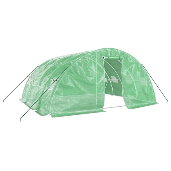 Växthus med stålram grön 20 m² 5x4x2,3 m