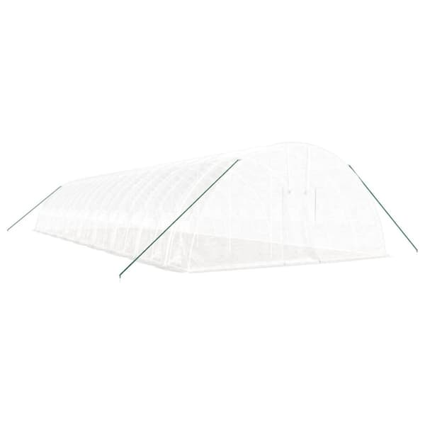 drivhus med stålstel 108 m² 18x6x2,85 m hvid