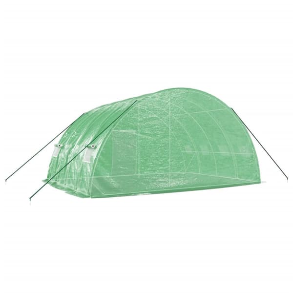 Växthus med stålram grön 24 m² 6x4x2,85 m