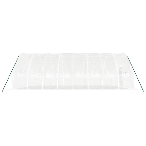 drivhus med stålstel 48 m² 8x6x2,85 m hvid