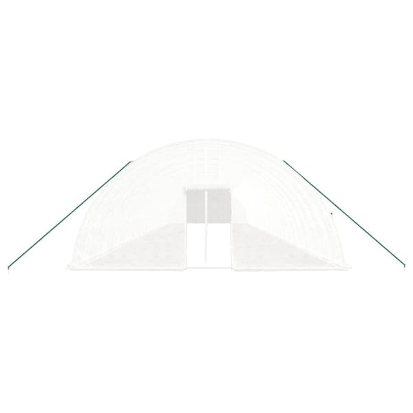 drivhus med stålstel 144 m² 24x6x2,85 m hvid