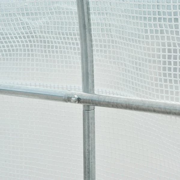 Rootz Greenhouse - Walk in växthus - Utomhus polytunnel - Galvaniserad stålstomme - Vit - 3,5L x 2W x 2H m