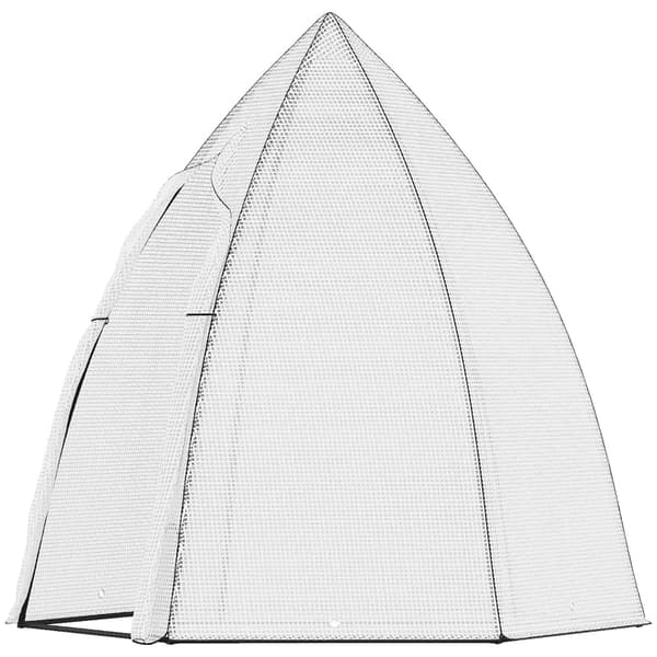 Rootz Mini Drivhus - Vintertelt til planter med rulledør - Have - Balkon - Vinterbeskyttelse - Hvid - 160 x 140 x 180 cm
