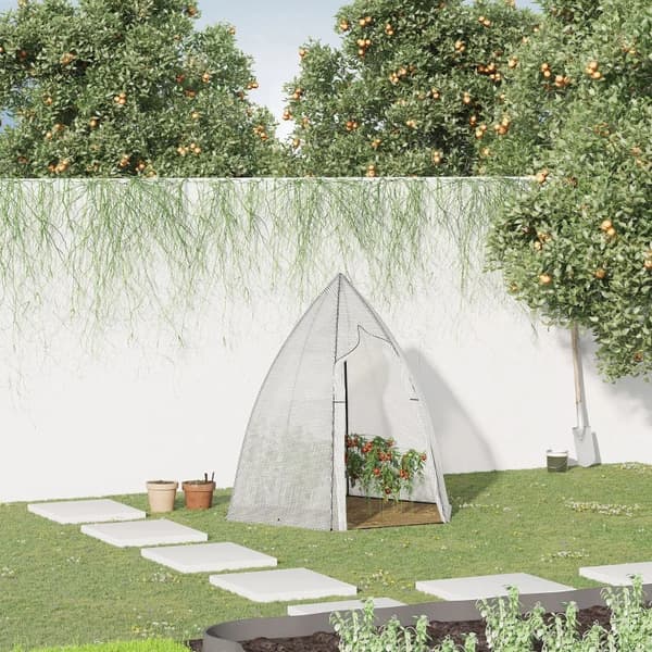 Rootz Mini Drivhus - Vintertelt til planter med rulledør - Have - Balkon - Vinterbeskyttelse - Hvid - 160 x 140 x 180 cm