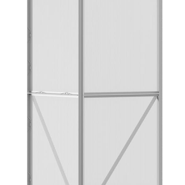 Rootz Lean-to Greenhouse - Skydedør - Tagvindue - Polycarbonat + Aluminium - Sølv - 192 x 68 x 196 cm