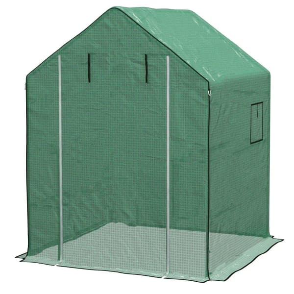 Rootz Drivhus - Cold Frame Drivhus - Film Drivhus - Rulledøre - UV-bestandig - Grøn - 140cm x 143cm x 190cm