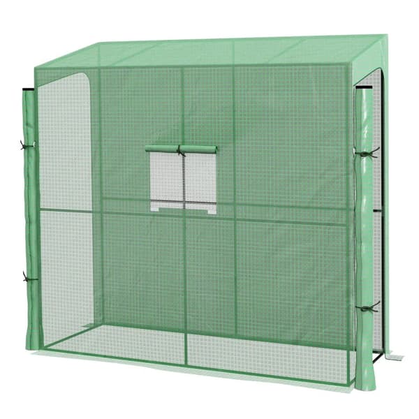 Rootz Lean-To Greenhouse - Kylmärunkoinen kasvihuone - Rullaovet - Kalvokasvihuoneet - Säänkestävä - Vihreä - 200cm x 80cm x 200cm