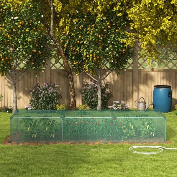 Rootz Plant Protection Net - Grönsaksskydd - Zip Door - Stålram - Grön + Silver - 125x125x62,5cm