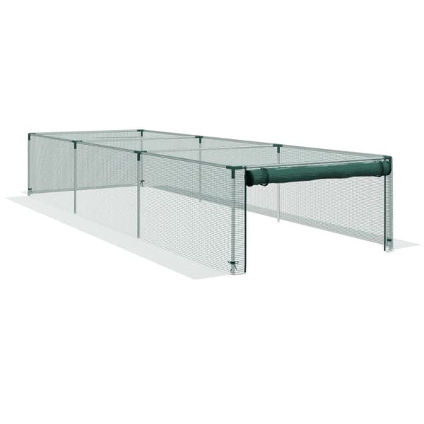 Rootz Plantebeskyttelsesnet - Grøntsagsbeskyttelse - Lynlåsdør - Stålramme - Grøn + Sølv - 125x125x62,5 cm