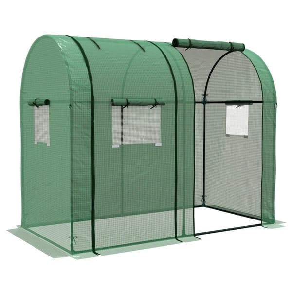 Rootz Mini Greenhouse - Litet växthus - Kallram - 2 planteringsytor - Rulldörrar - Grön - 185 x 94 x 150cm
