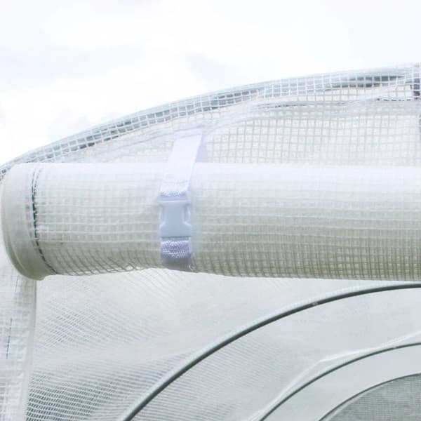 Rootz Replacement Greenhouse Cover - Växthus Cover - Walk-in Greenhouse - Roll-up Windows - Väderbeständig - Transparent - 300cm x 200cm x 200cm