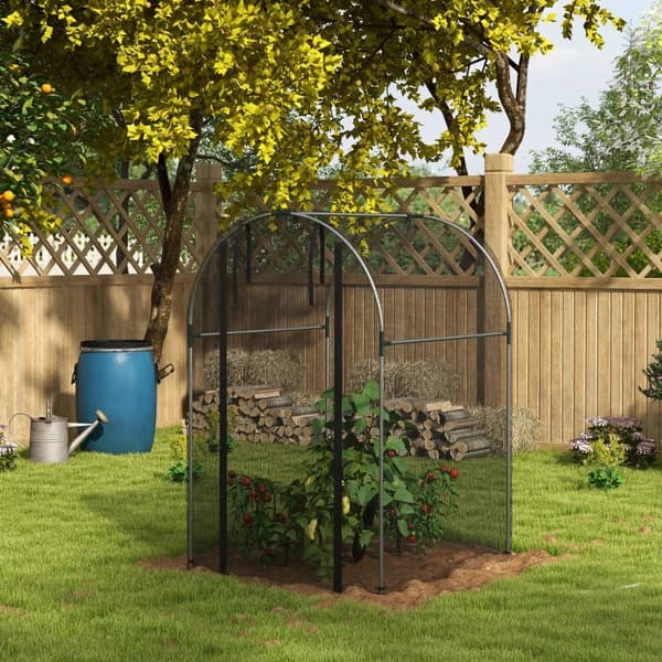 Rootz Fuglebeskyttelsesnet - Plantebeskyttelse - Heavy Duty - Dør med lynlås - Sort + Sølv - 120x120x188cm