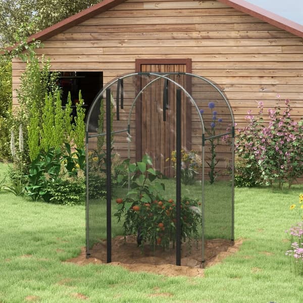 Rootz Fuglebeskyttelsesnet - Plantebeskyttelse - Heavy Duty - Dør med lynlås - Sort + Sølv - 120x120x188cm