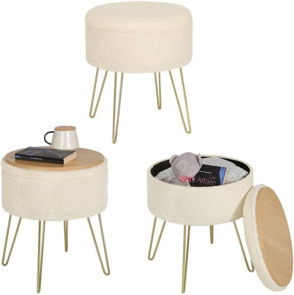 Rootz multifunktionel taburet - Opbevaring osmannisk - Cabriolet sidebord - Komfortable siddepladser - Skjult opbevaring - Alsidig bakketop - Teddy Fl
