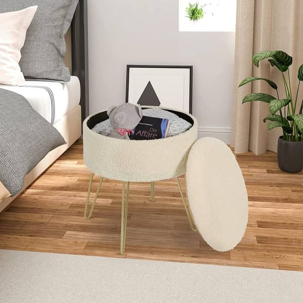 Rootz multifunktionel taburet - Opbevaring osmannisk - Cabriolet sidebord - Komfortable siddepladser - Skjult opbevaring - Alsidig bakketop - Teddy Fl