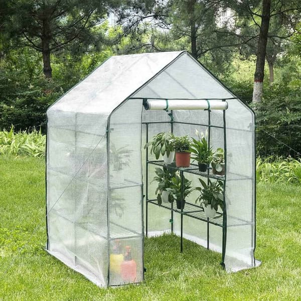 Rootz Film Greenhouse - Puutarhakasvihuone - Ulkokasvihuone - Ilmastointi - Kestävä rakenne - Helppo koota - 143cm x 143cm x 195cm