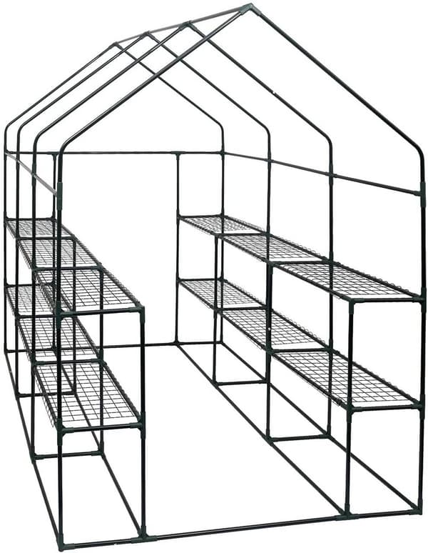 Rootz Folie Drivhus - Have Drivhus - Plantehus - Klimakontrolleret, Holdbar, Nem montering - Legeret stål, PVC presenning - 2,15m x 1,43m x 1,95m