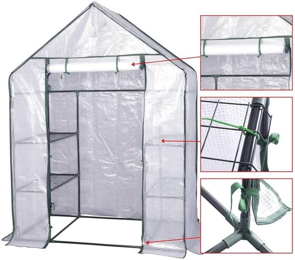 Rootz Folie Växthus - Trädgårdsinhägnad - Växtskydd - UV-beständig - Enkel montering - Väderbeständig - 143cm x 73cm x 195cm