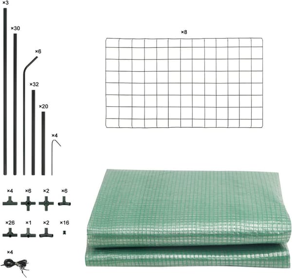 Rootz Folieväxthus - Trädgårdsväxthus - Växtskydd - Optimal klimatkontroll - Hållbar konstruktion - Enkel montering - 143cm x 143cm x 195cm