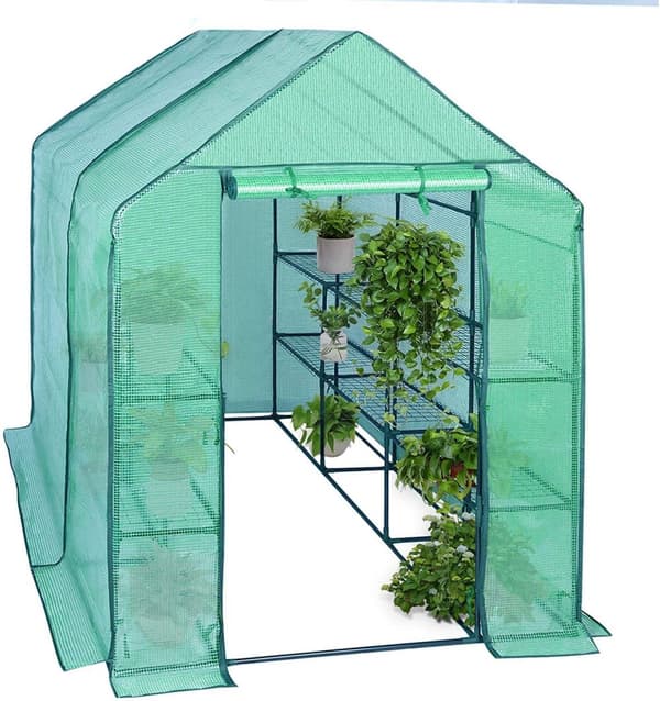 Rootz Folie Växthus - Trädgårdsväxthus - Växthus - UV-skydd - Justerbar ventilation - Väderbeständig - 2,15m x 1,43m x 1,95m