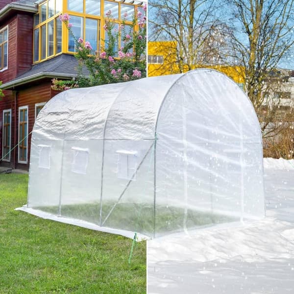 Rootz Premium Large Walk-In drivhus - Havedrivhus - Planteskjul - Vejrbestandigt PE Mesh - Rummeligt 6m² interiør - Robust 19 mm stålramme - 300 cm x