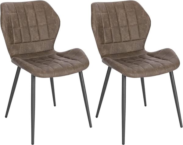 Rootz ruokasalin tuolisarja 2 kpl - Pehmustetut tuolit - Keinonahkaistuimet - Mukava, kestävä, ergonominen muotoilu - Metallijalat - 47 cm x 79,5 cm x