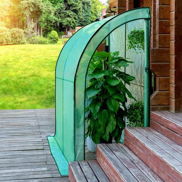 Rootz Premium Lean-to-drivhus - Havedrivhus - Udendørs drivhus - Rummeligt, holdbart, nemt at installere - 200 cm x 210 cm x 100 cm