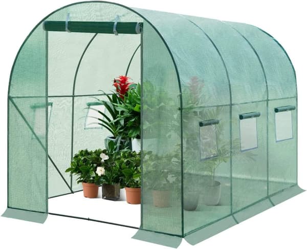 Rootz Premium Large Greenhouse - Trädgårdsinhägnad - Planthus - Optimal tillväxt, hållbar, enkel montering - 300 cm x 200 cm x 200 cm - Galvaniserat s