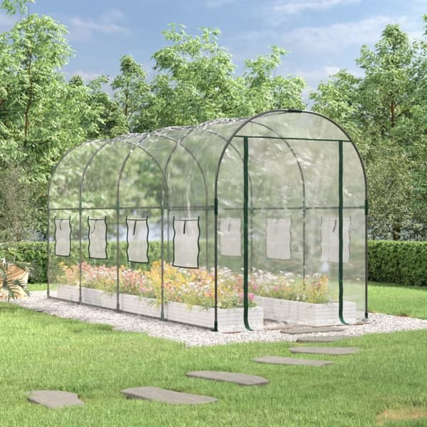 vidaXL drivhus 160x400x190 cm PVC og pulverlakeret stål transparent -  Drivhuse